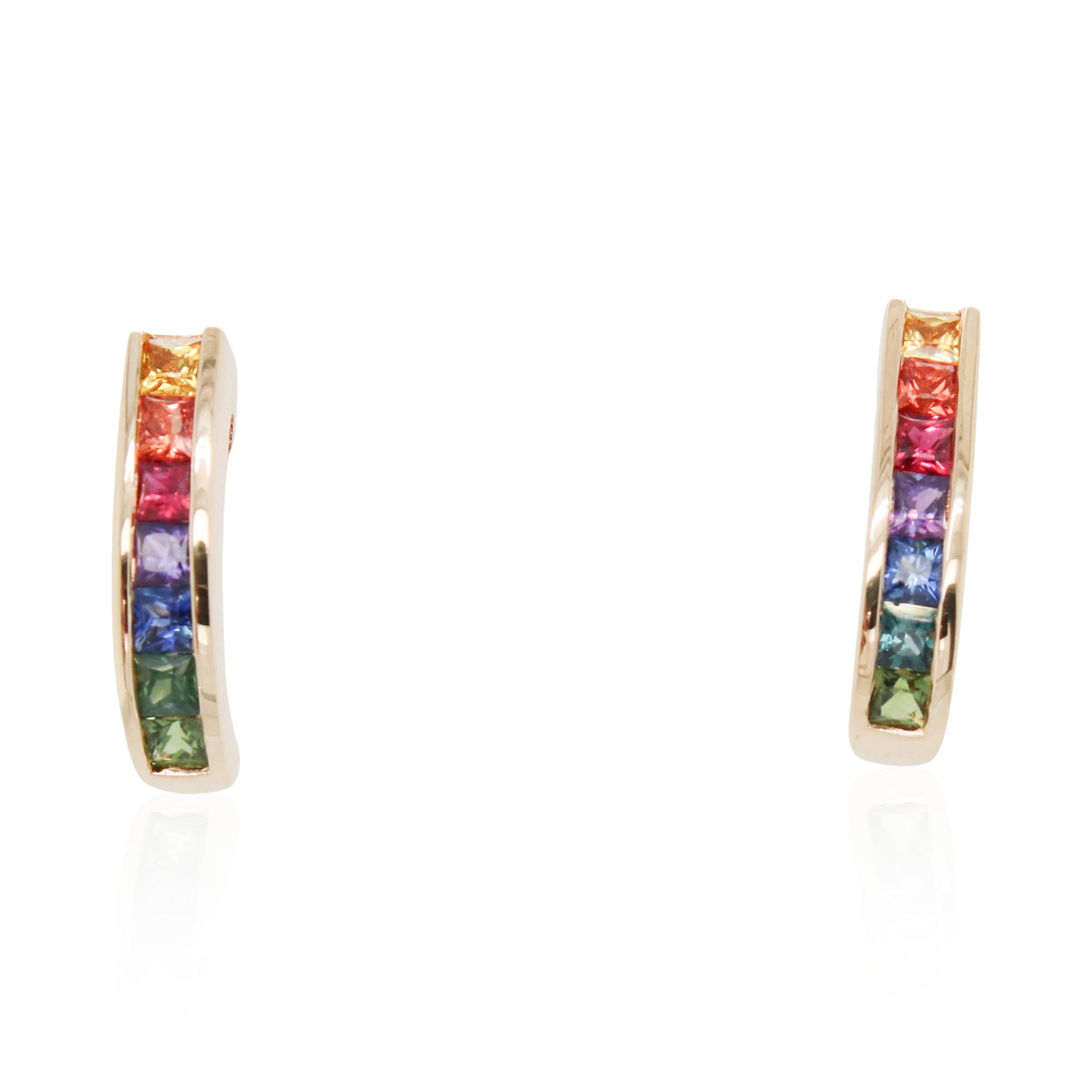 Estate Multi-Colored Sapphire "J" Hoops