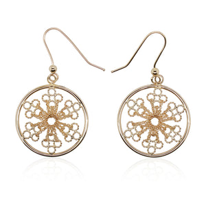 Estate Large Sunburst Disc Drop Earrings