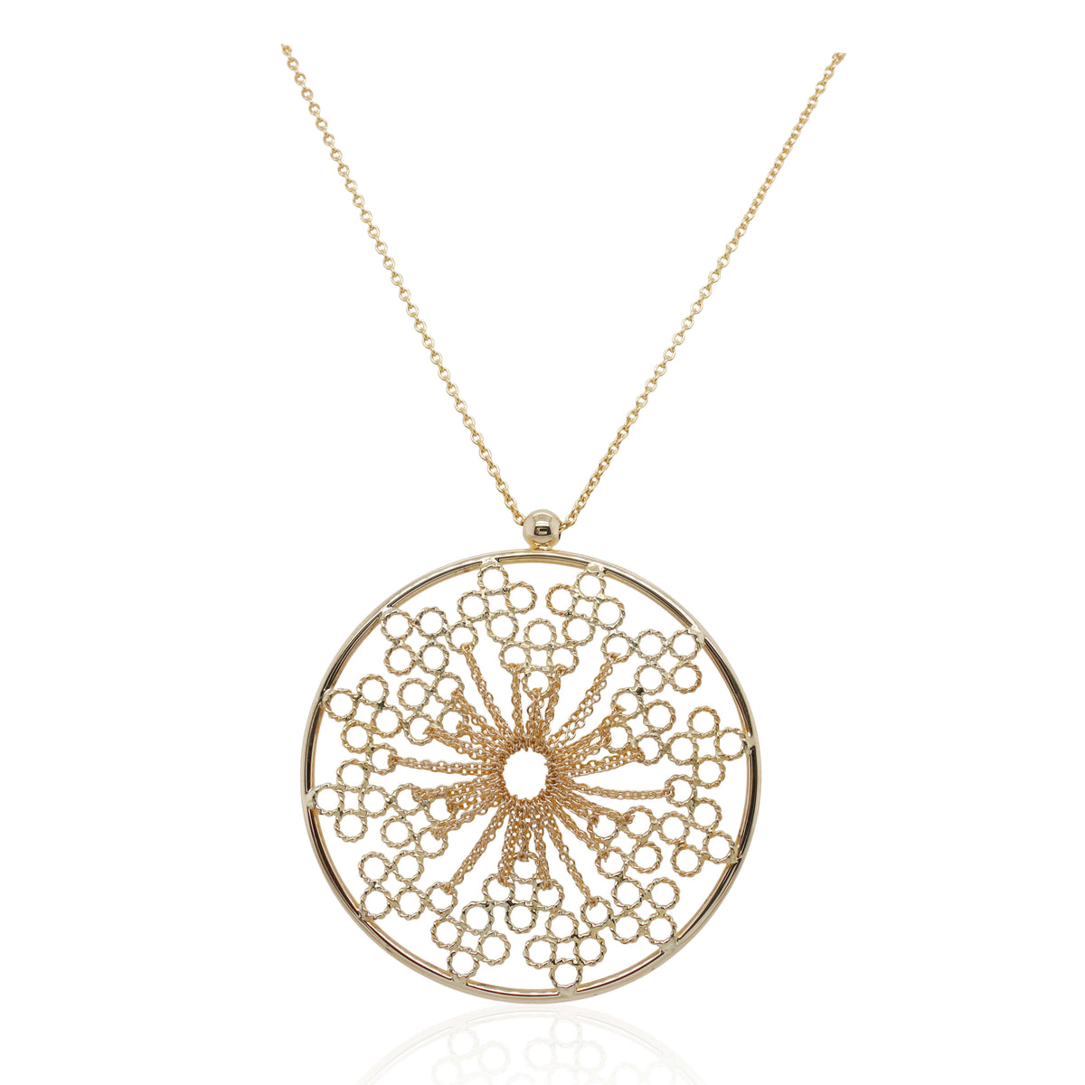 Estate Large Sunburst Disc Necklace