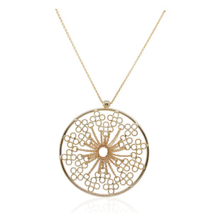 Estate Large Sunburst Disc Necklace