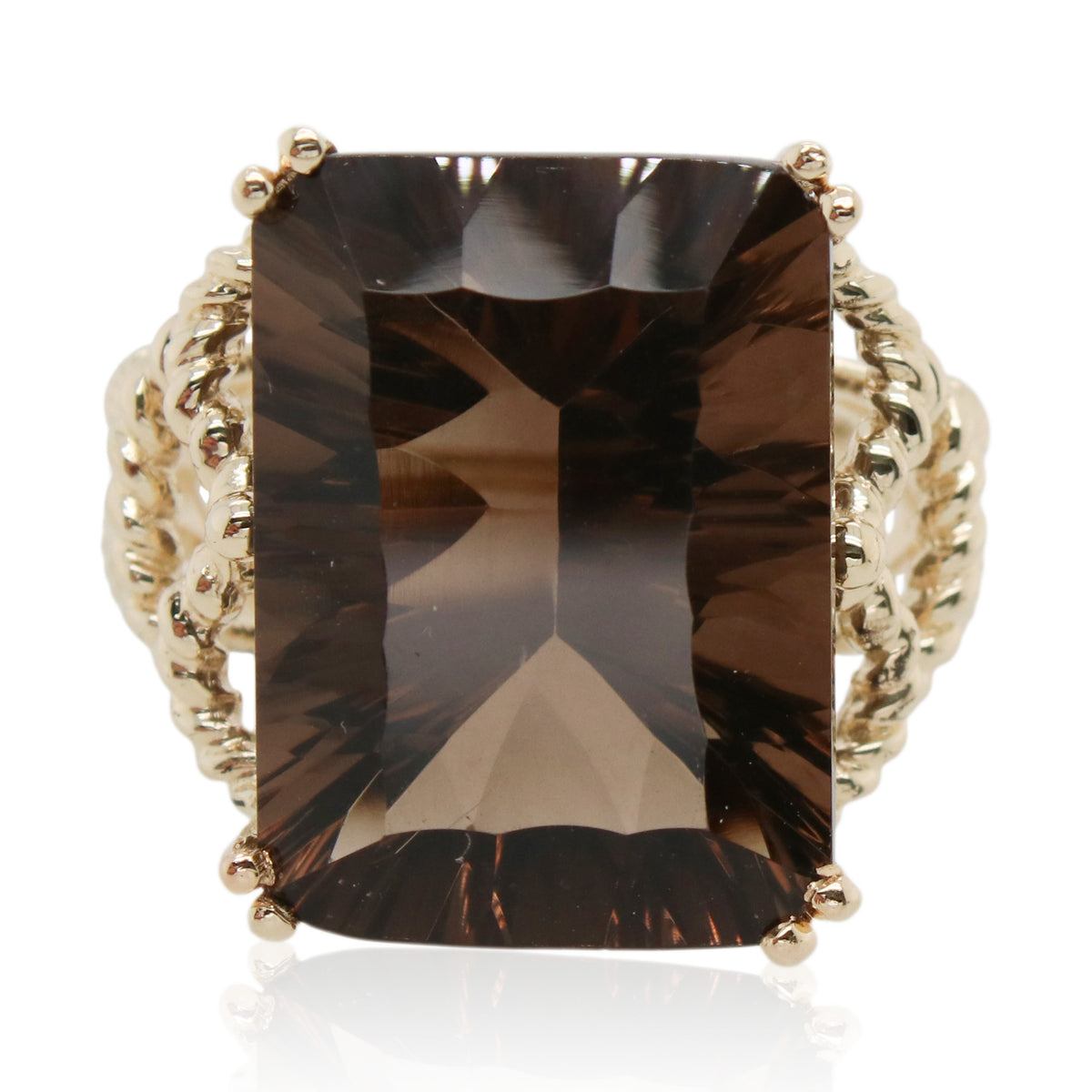 Estate Fantasy Cut Smoky Quartz Ring