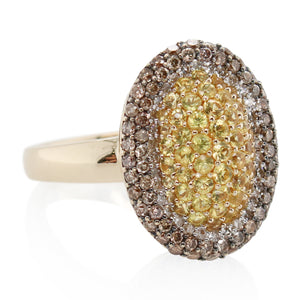 Estate Yellow Sapphire and Diamond Ring