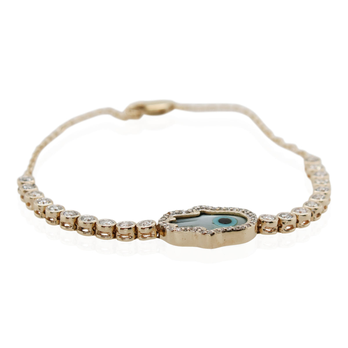 Estate Hamsa Evil Eye Diamond Bracelet
