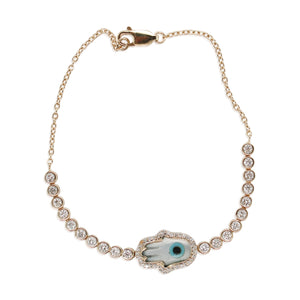 Estate Hamsa Evil Eye Diamond Bracelet