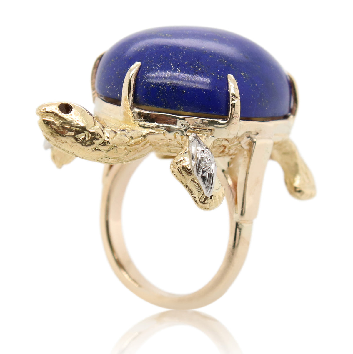 Estate Cabochon Lapis Lazuli Turtle Ring