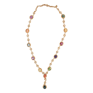 Estate Multi-Shape Fancy Colored Sapphire Necklace