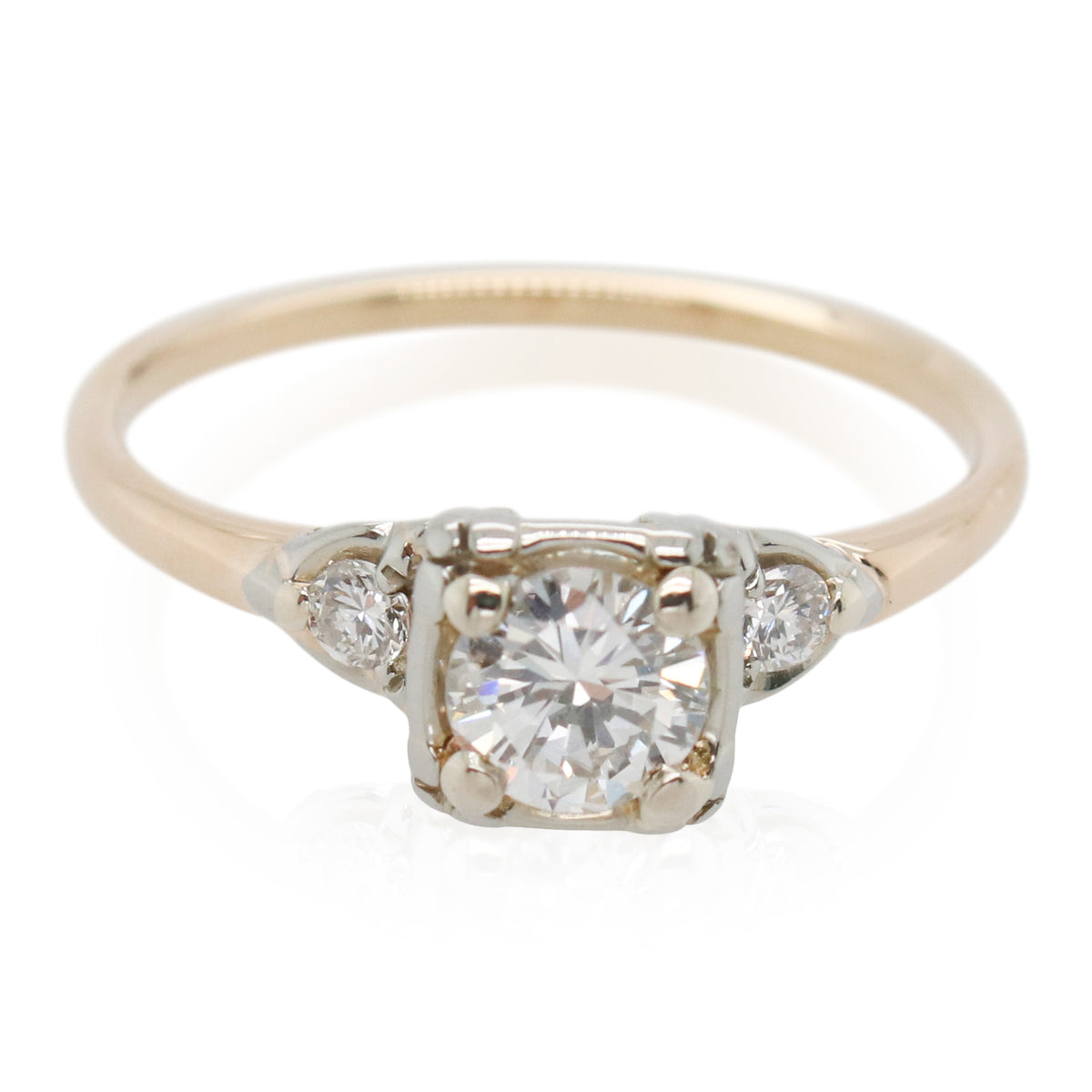 Estate 0.33ct Round Diamond 3 Stone Ring