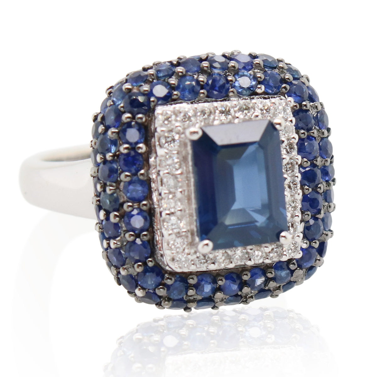 Estate 1.00ct Sapphire and Diamond Ring