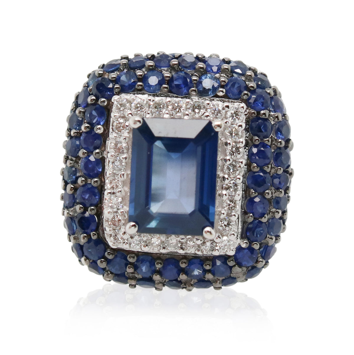 Estate 1.00ct Sapphire and Diamond Ring