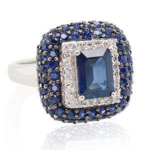 Estate 1.00ct Sapphire and Diamond Ring