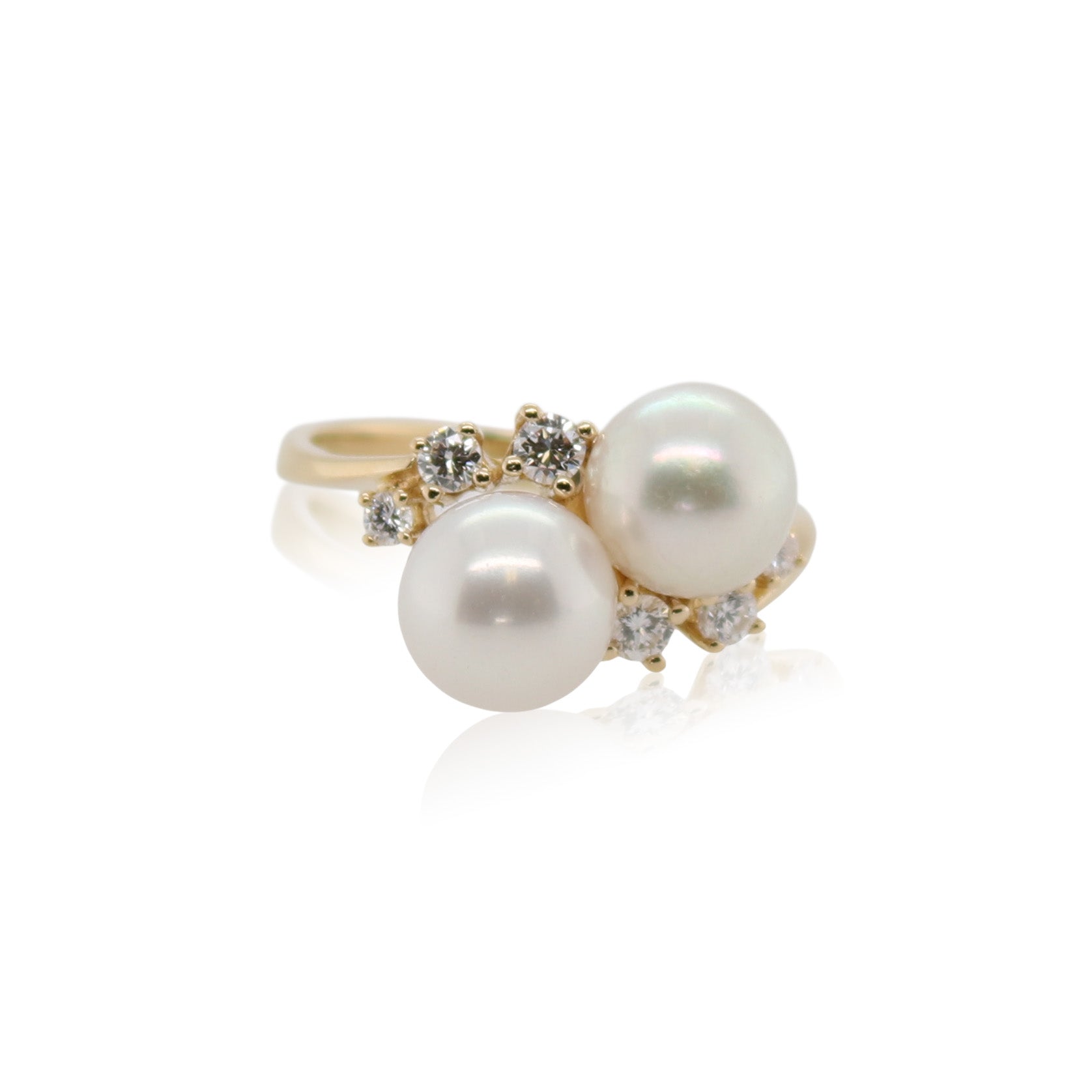 Pearl and Diamond Yellow Gold Ring