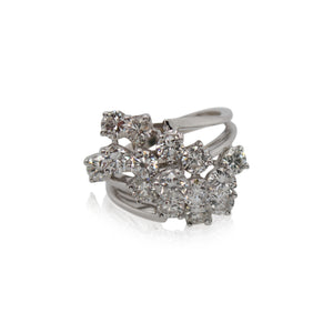 Diamond Tiered Cluster Ring