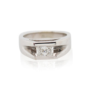 Radiant Cut Diamond Split Shank Ring
