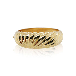 Wide Shell Design Bangle Bracelet