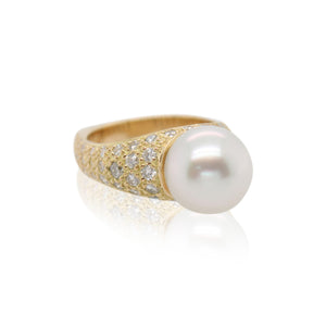 White South Sea Pearl and Diamond Ring