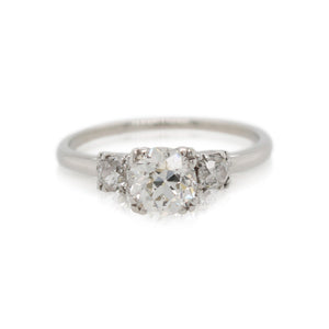 Estate Old European Cut 3 Stone Ring