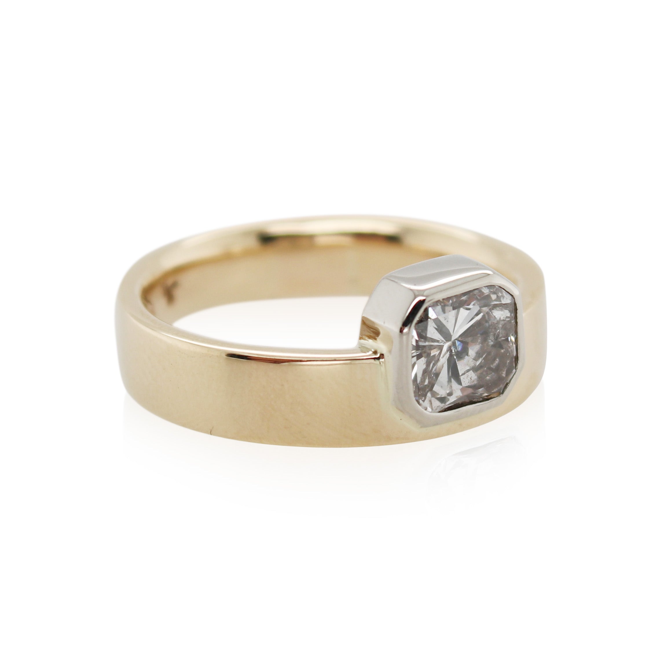 1ct Radiant Cut Diamond Solitaire Ring