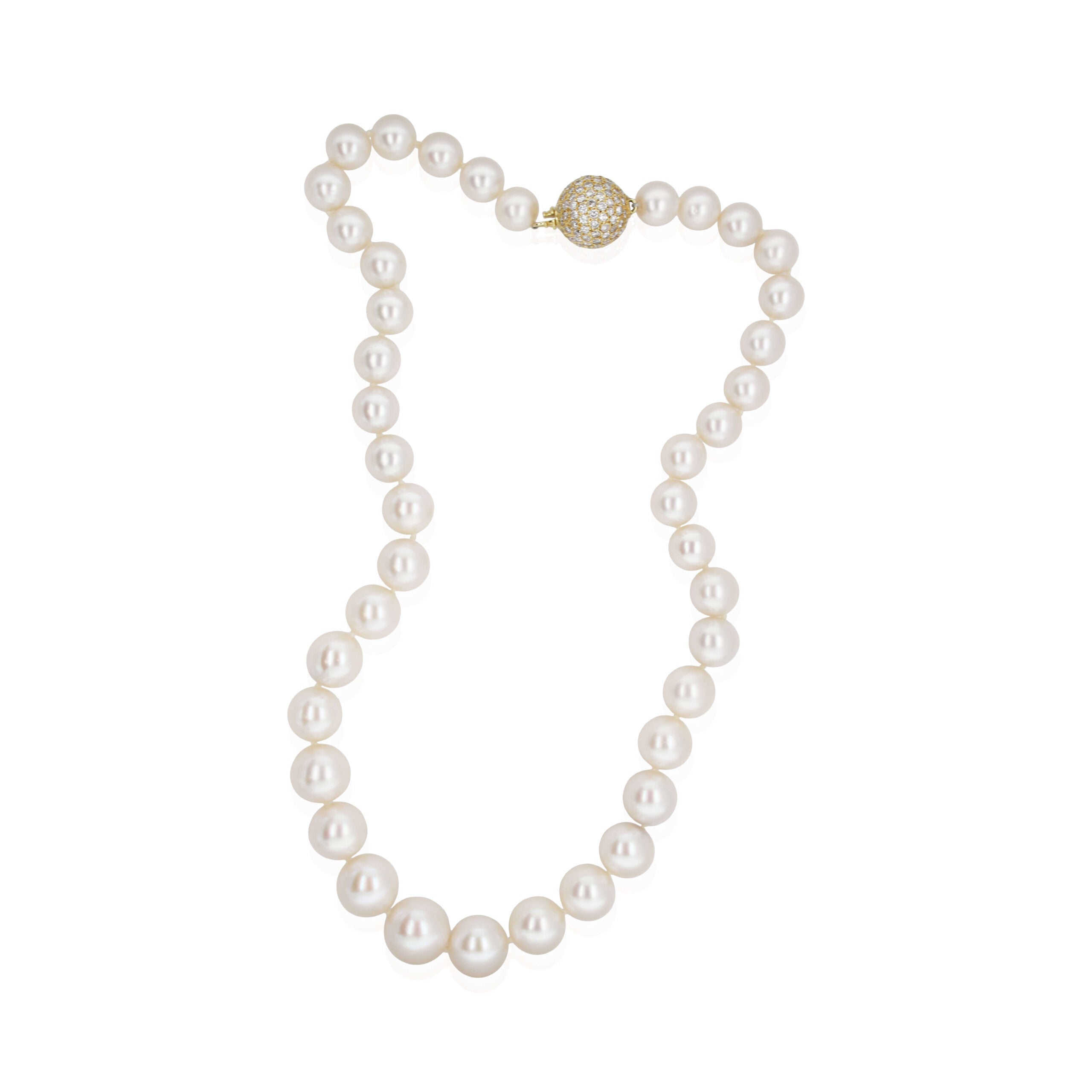 White South Sea Pearl and Diamond Accented Bail Necklace