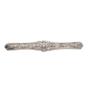 Platinum Diamond Art Deco Bar Pin