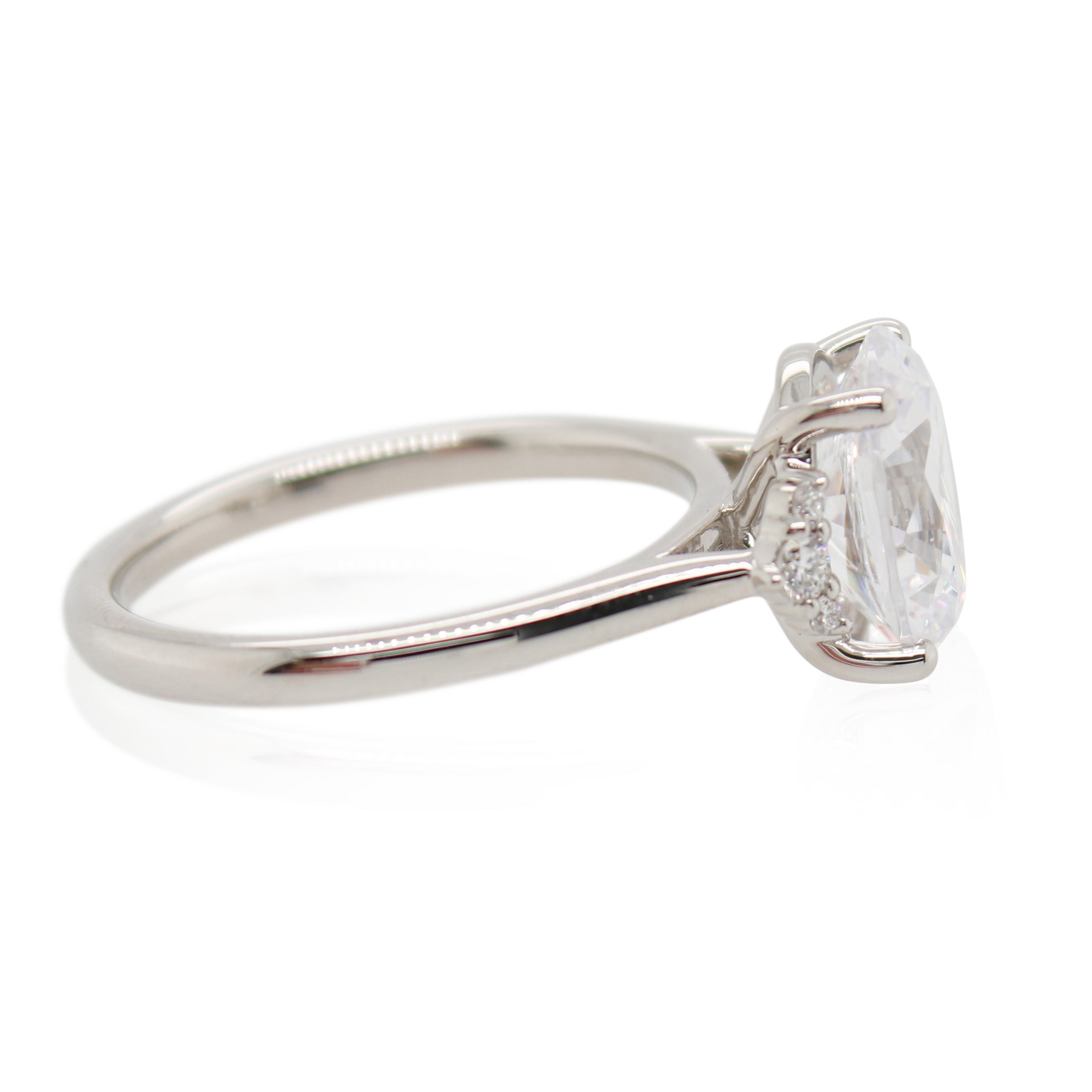 Platinum Diamond Accented Oval Engagement Mounting