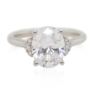 Platinum Diamond Accented Oval Engagement Mounting
