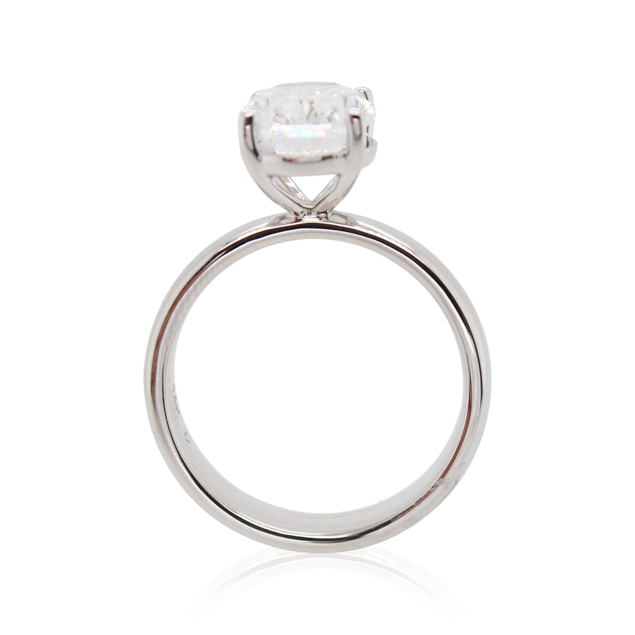 White Gold Oval Solitaire Engagement Mounting