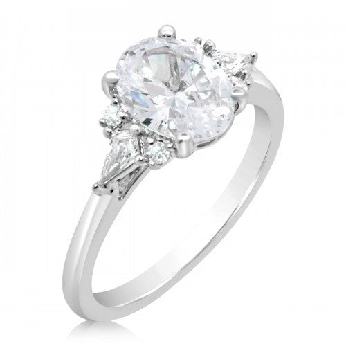 Platinum Diamond Accented Engagement Ring Mounting