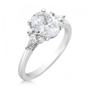 Platinum Round and Kite Cut Diamond Accented Mounting
