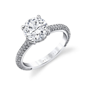 White Gold Round Diamond Engagement Mounting