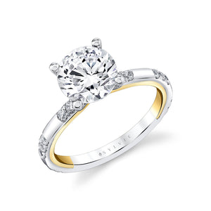 White and Yellow Gold Diamond Engagement Mounting