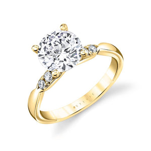 Yellow Gold Round Diamond Mounting