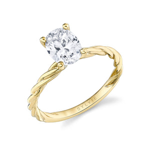 Yellow Gold Twisted Sides Solitaire Mounting