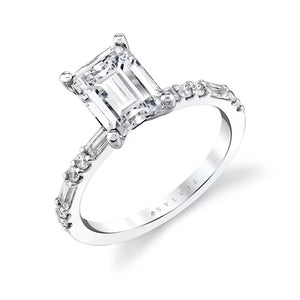 Emerald Cut Diamond Engagement Mounting