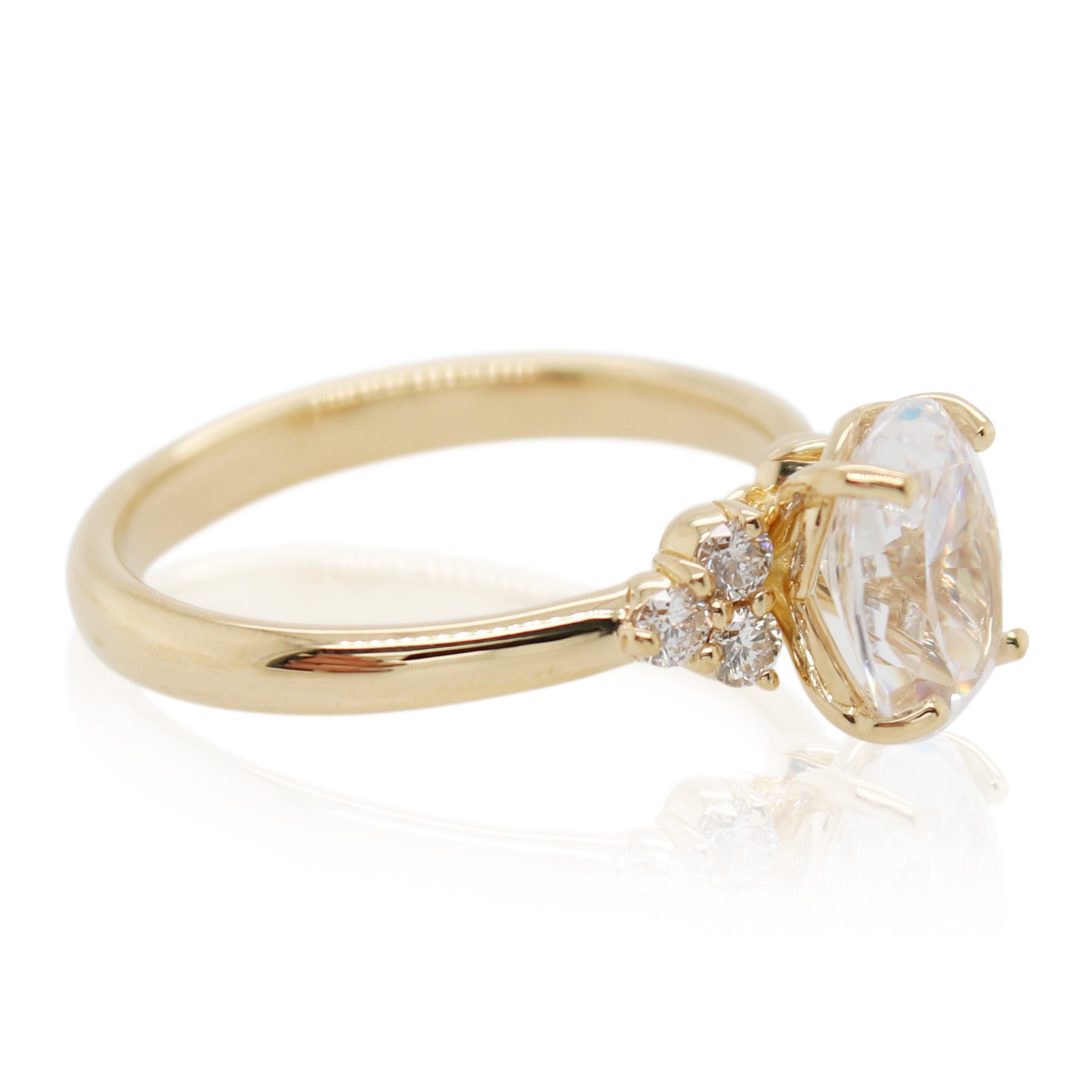 Yellow Gold Diamond Cluster Accented Mounting