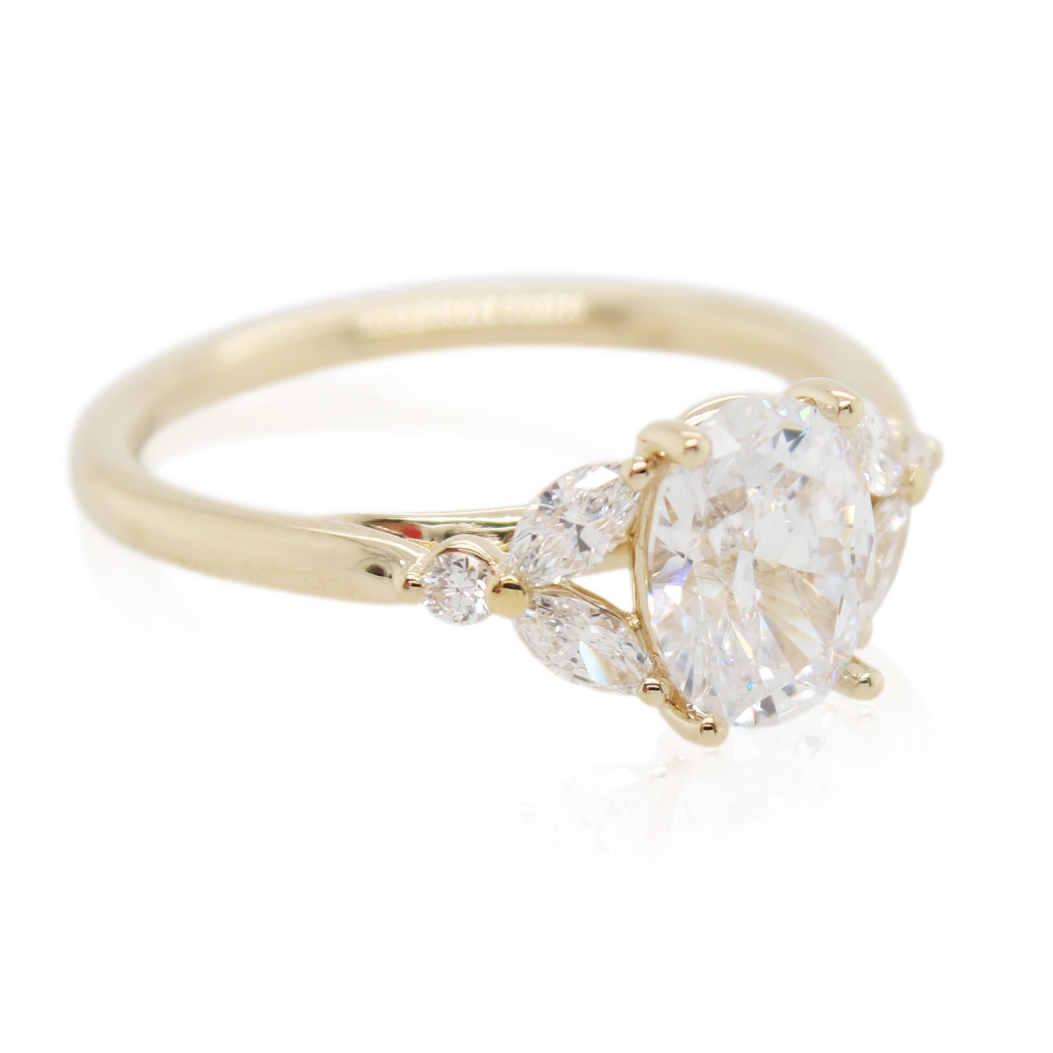 Yellow Gold Floral Diamond Accented Mounting