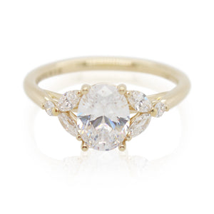 Yellow Gold Floral Diamond Accented Mounting