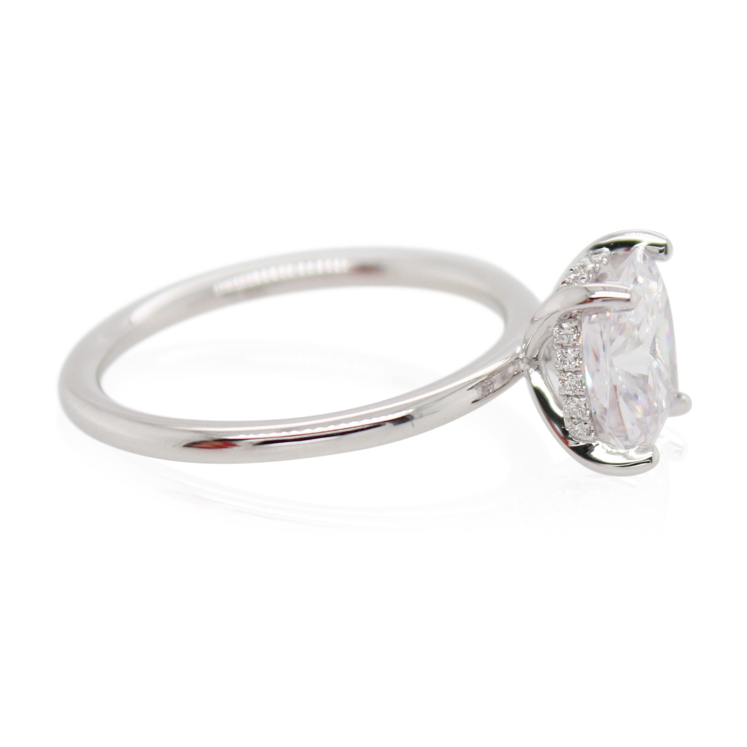 White Gold Hidden Halo Diamond Mounting