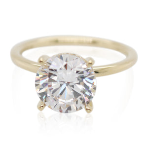 Yellow Gold Hidden Halo Diamond Engagement Ring Mounting