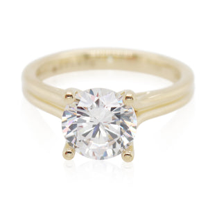 Yellow Gold Grooved Solitaire Engagement Mounting