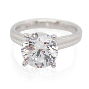 Platinum Grooved Solitaire Engagement Mounting