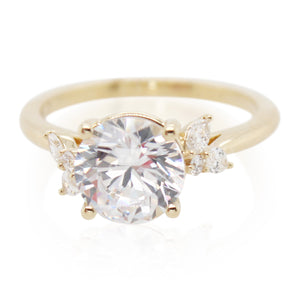Yellow Gold Diamond Accented Floral Mounting
