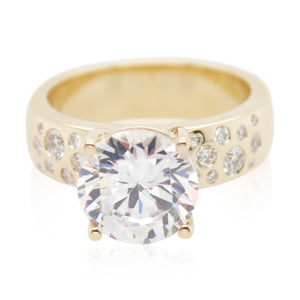 Bezel Set Diamond Accented Engagement Mounting