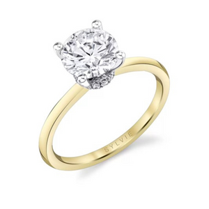 Sylvie Yellow Gold Gallery Diamond Engagement Ring Mounting