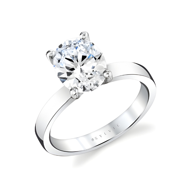 Sylvie White Gold Oval Diamond Solitaire Mounting