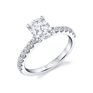 Sylvie White Gold Diamond Accented Mounting