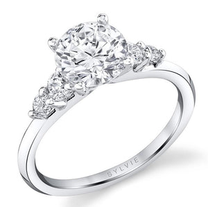 Sylvie White Gold 4 Stone Diamond Engagement Ring Mounting
