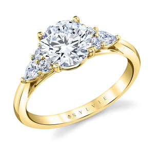 Sylvie Diamond Cluster Accented Engagement Ring Mounting