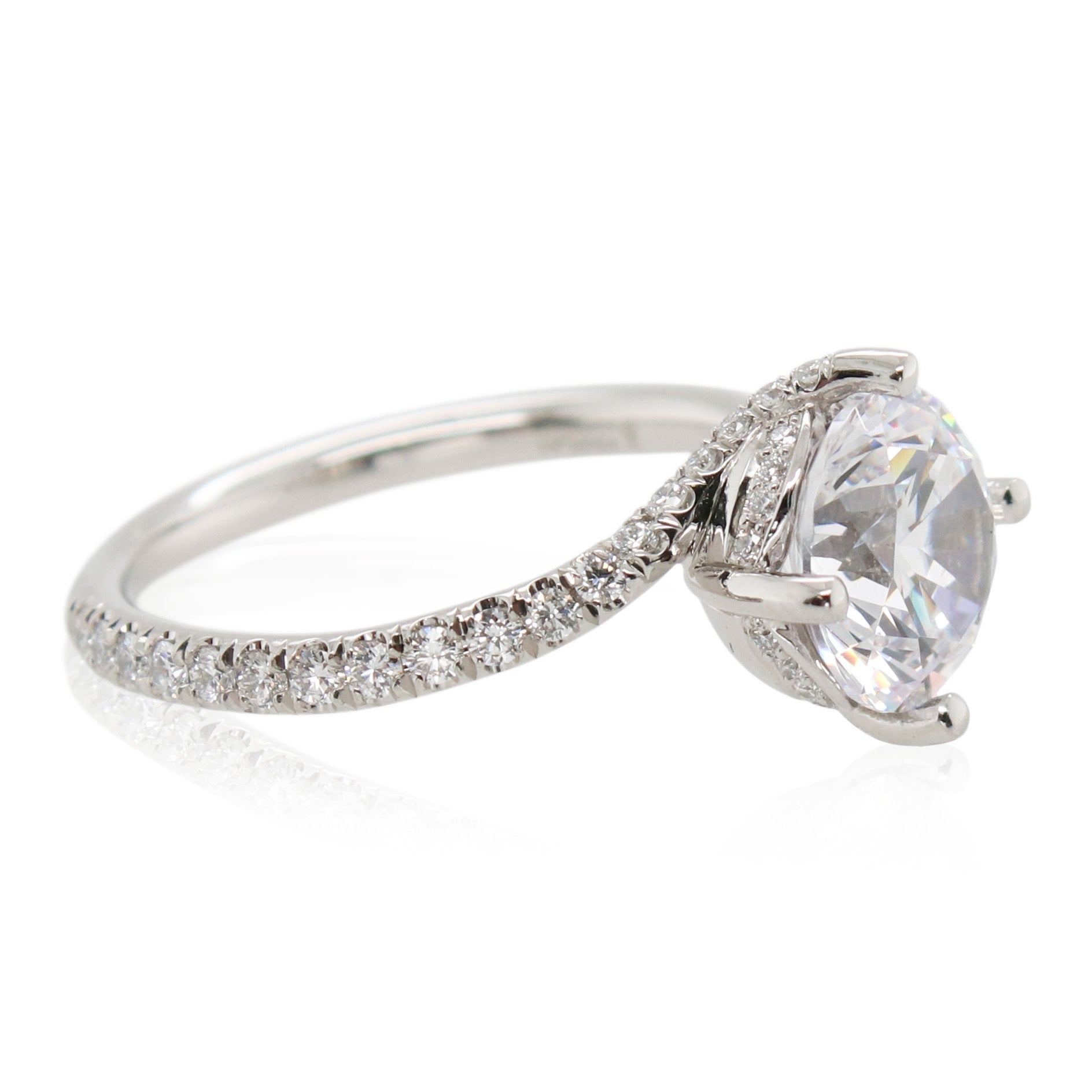 Precision Set 2ct Diamond Wrap Around Engagement Ring Mounting