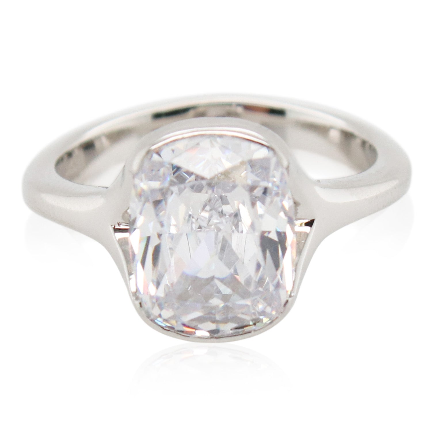 Precision Set 3ct Elongated Cushion Cut Diamond Engagement Ring Mounting