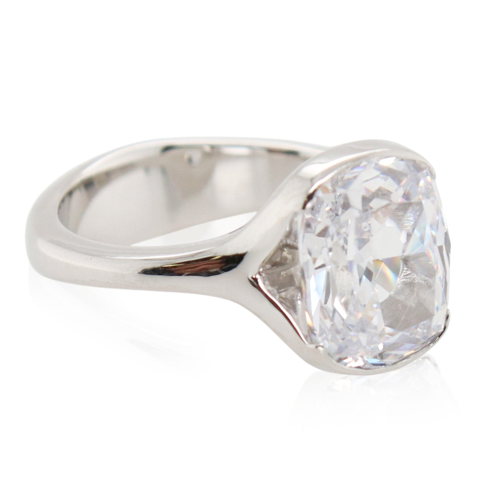 Precision Set 3ct Elongated Cushion Cut Diamond Engagement Ring Mounting